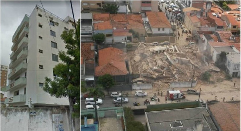 Prédio residencial de sete andares desaba em Fortaleza (CE)