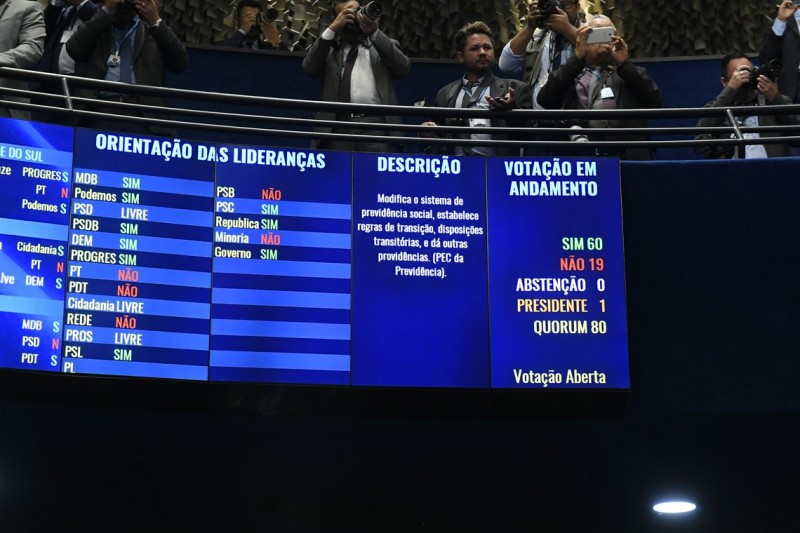 Senado aprova texto-base da reforma da Previdência em segundo turno