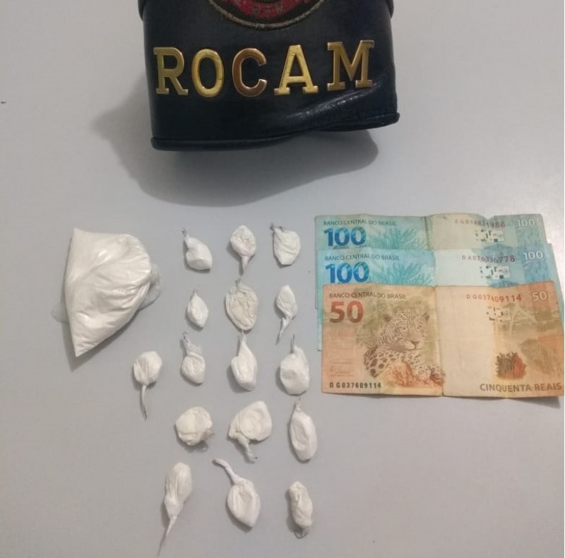 Desempregado que vendia porções de cocaína a R$ 50 é preso pela PM