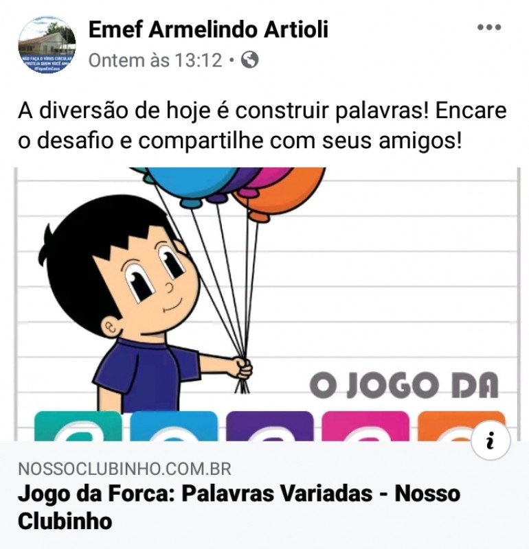 Atividades Educativas – Nosso Clubinho