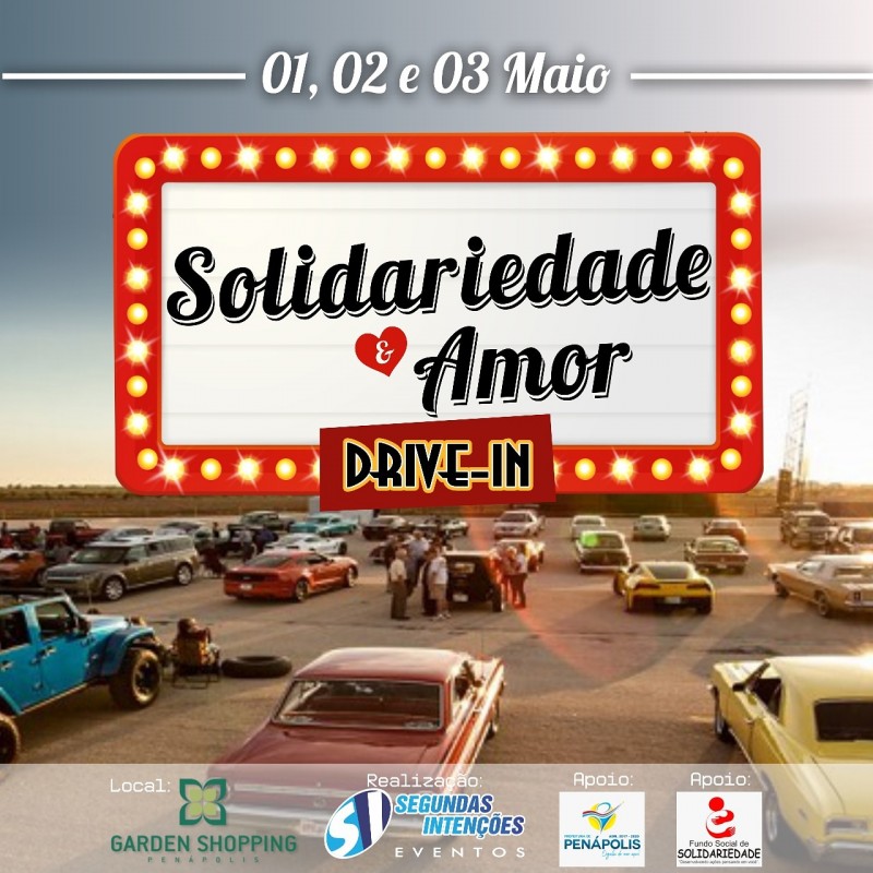 Eventos em atração Drive-in arrecadarão alimentos para famílias carentes