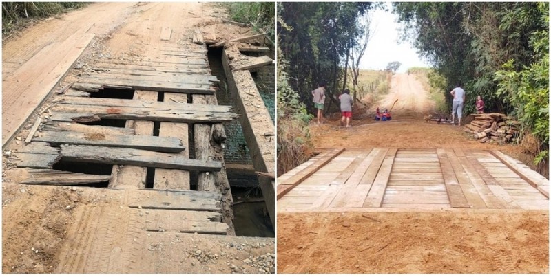 Prefeitura recupera ponte do bairro Araponga