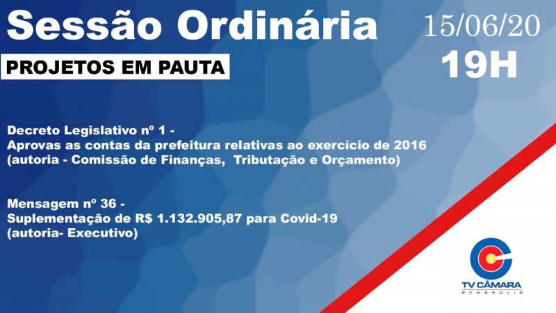 Câmara Municipal votará suplementação de R$ 1.132.905,87