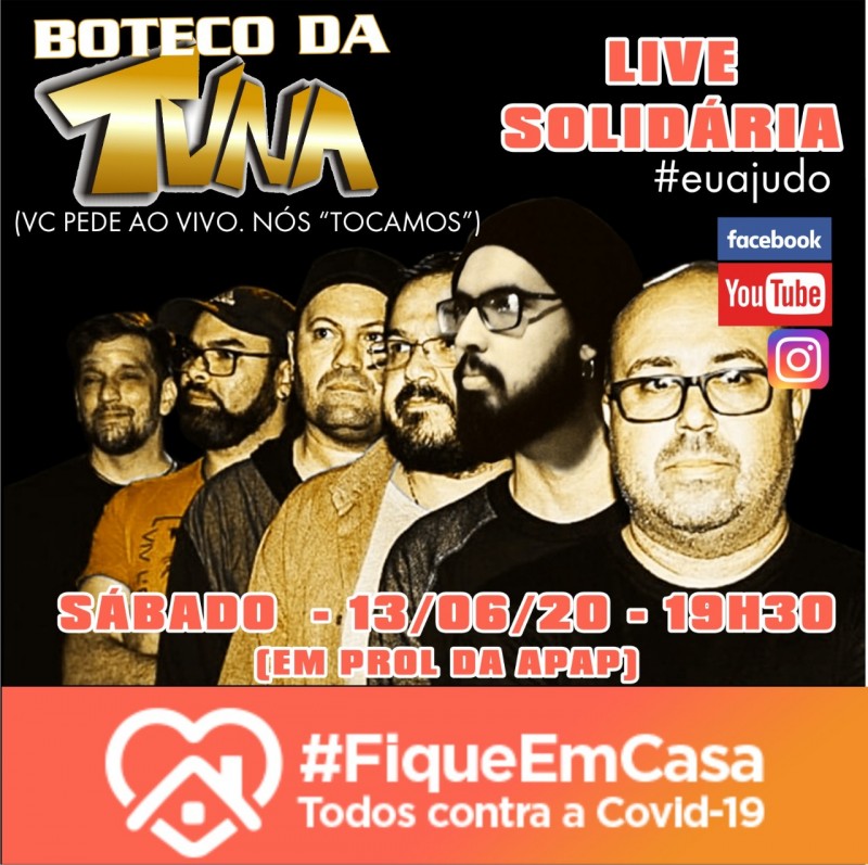 Banda Tuna promove live solidária em prol a Apap