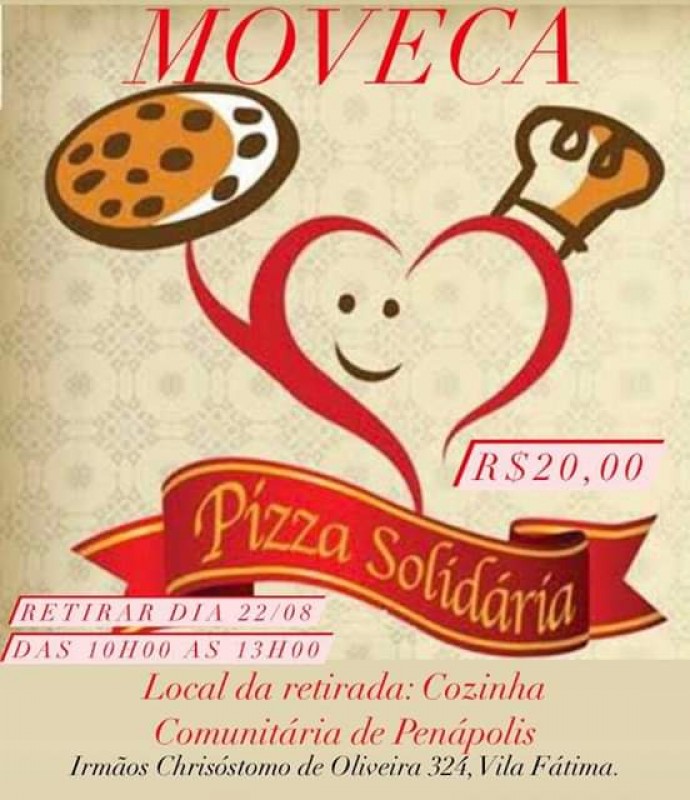 Moveca promove campanha beneficente de pizza