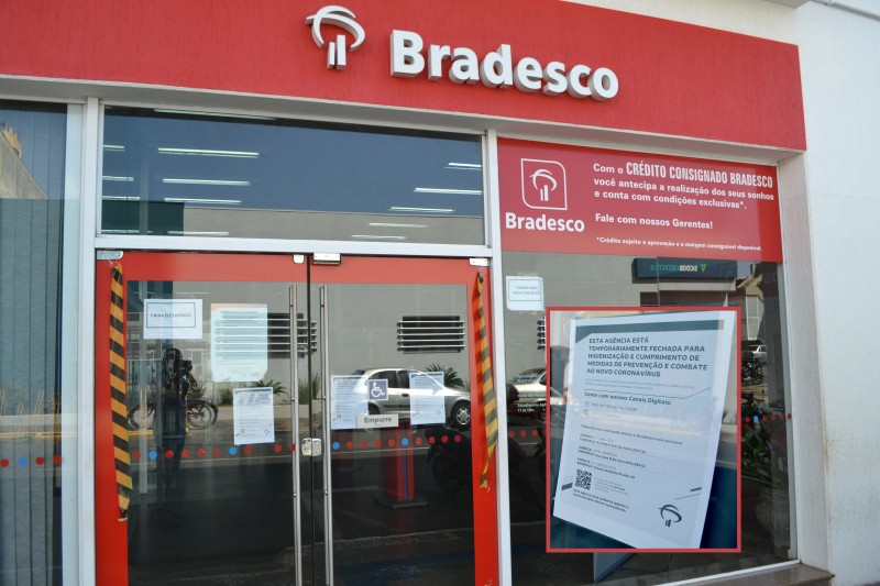 Agência do Bradesco de Penápolis também suspende atendimento interno