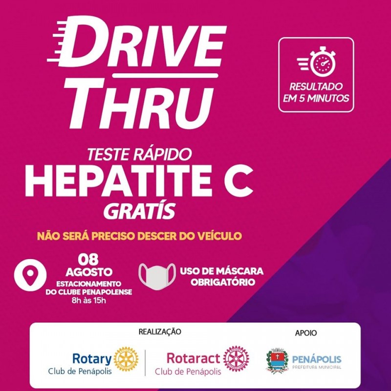 Campanha “Hepatite Zero” tem drive thru para testes hoje