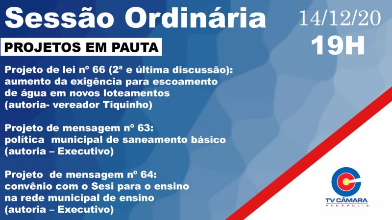 Câmara votará Plano Municipal de Saneamento Básico