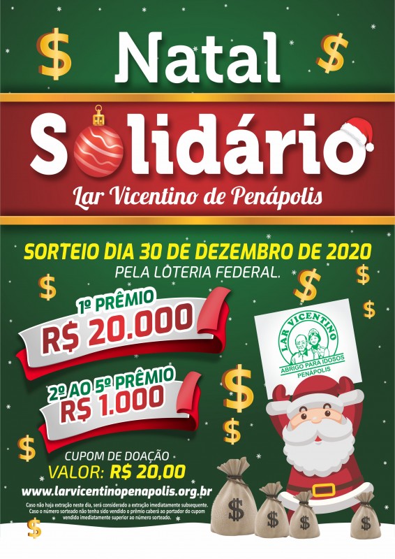 Sorteio do Natal Solidário do Lar Vicentino será hoje