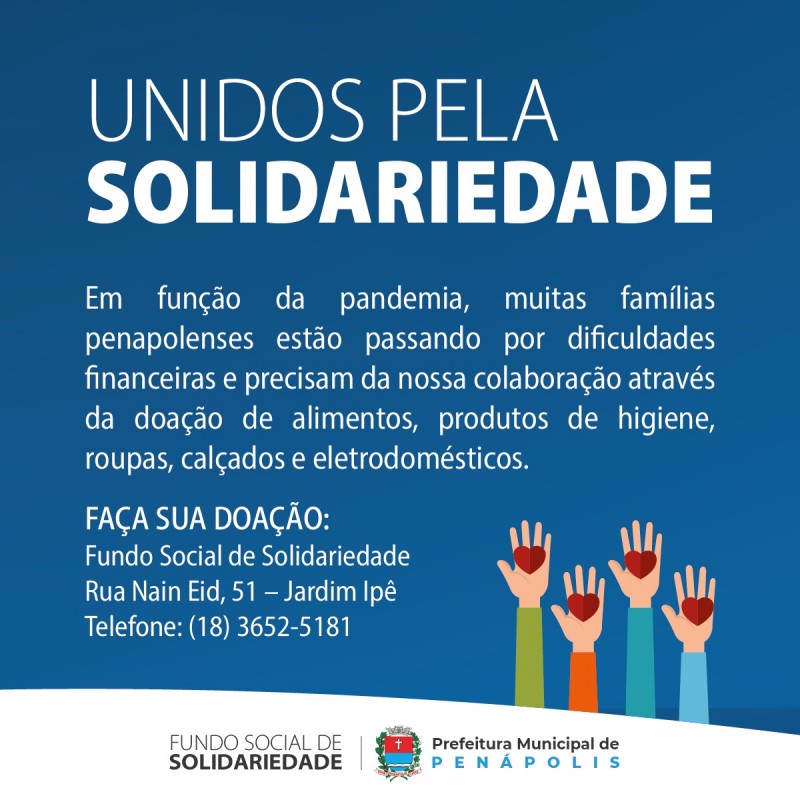 Fundo Social lança campanha “Unidos pela Solidariedade”