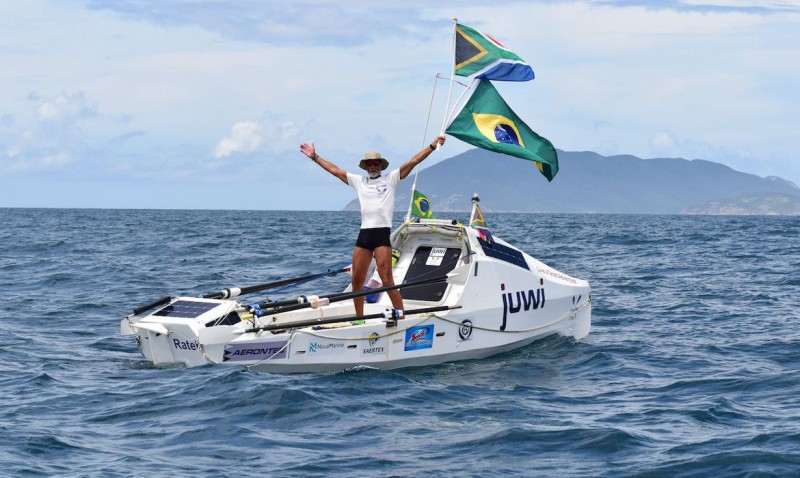 Sul-africano bate recorde mundial de travessia a remo do Atlântico