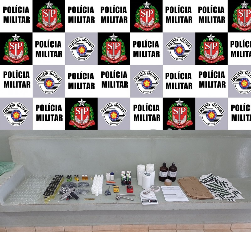 Pintor é preso com arma, drogas e produtos para fabricação de anabolizantes