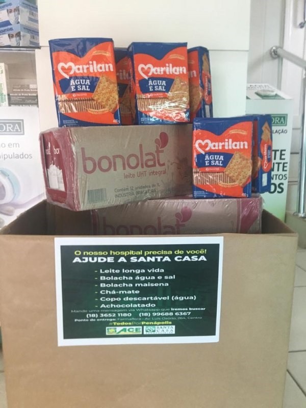 Campanha da ACE arrecada alimentos para a Santa Casa