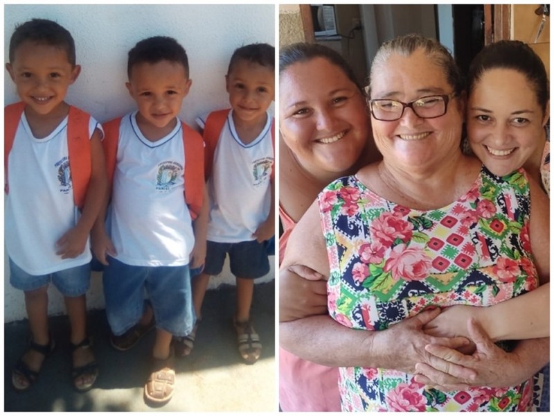 Família de trigêmeos que perderam mãe, avó e tia para a Covid-19 recebe ajuda