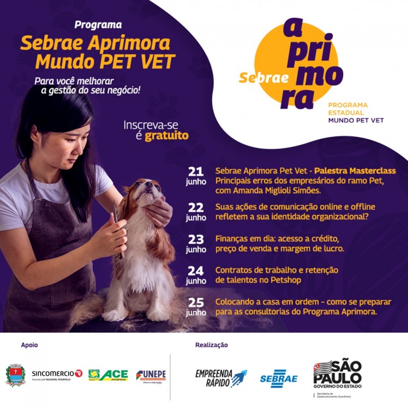 Sebrae lança Programa Aprimora do segmento Pet Vet