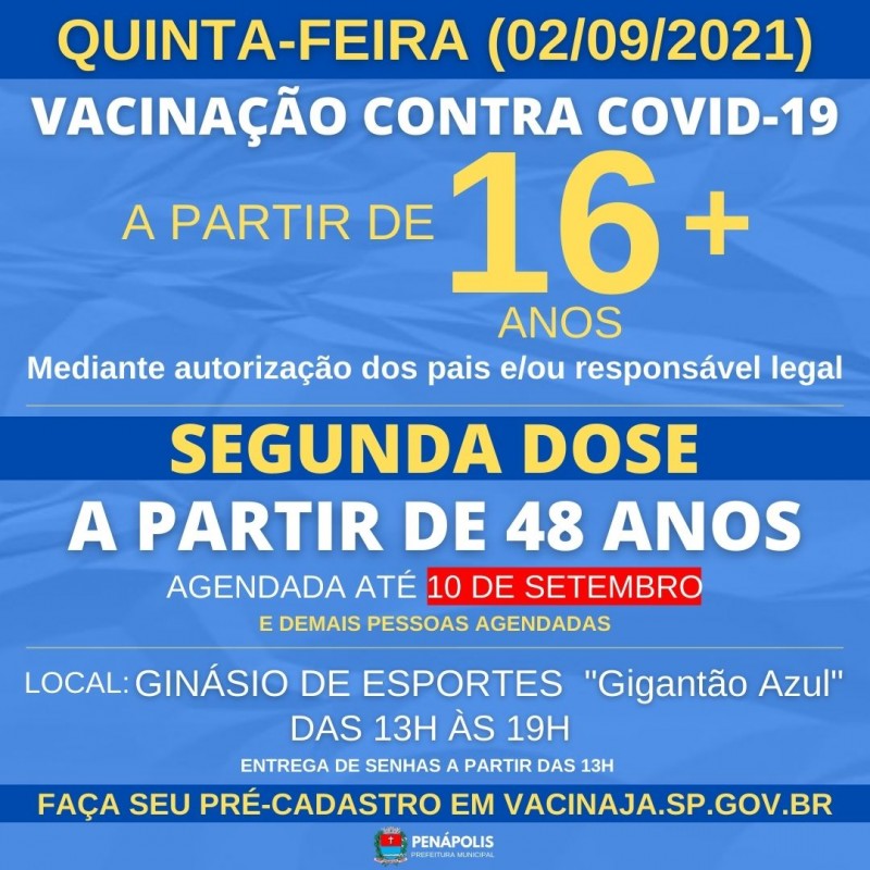 Penápolis inicia vacinação de adolescentes com 16 anos