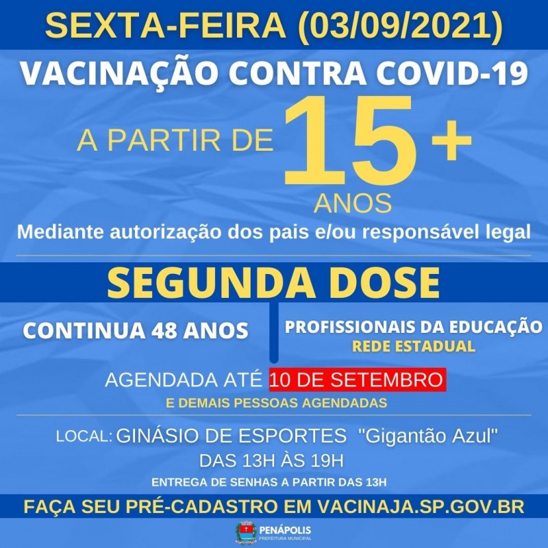 Penápolis inicia vacinação de adolescentes com 15 anos