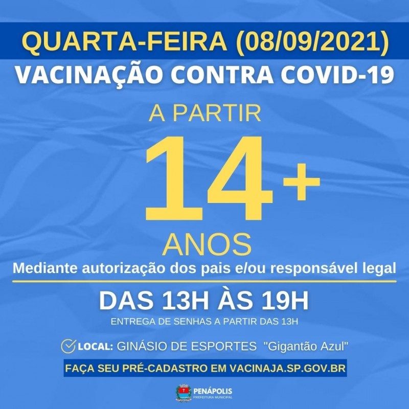 Covid-19: adolescentes com 14 anos podem se vacinar nesta quarta-feira