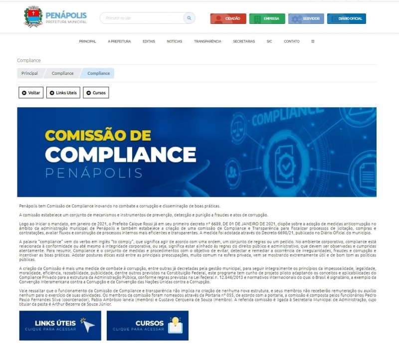 Comissão de Compliance lança novo site