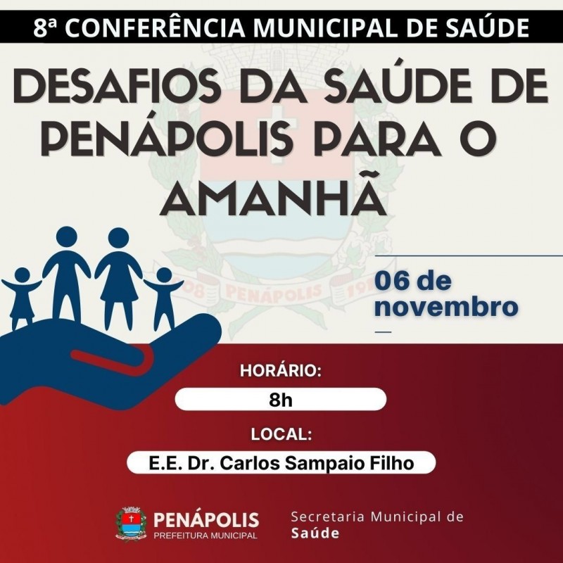 Penápolis realiza Conferência de Saúde em 6 de novembro