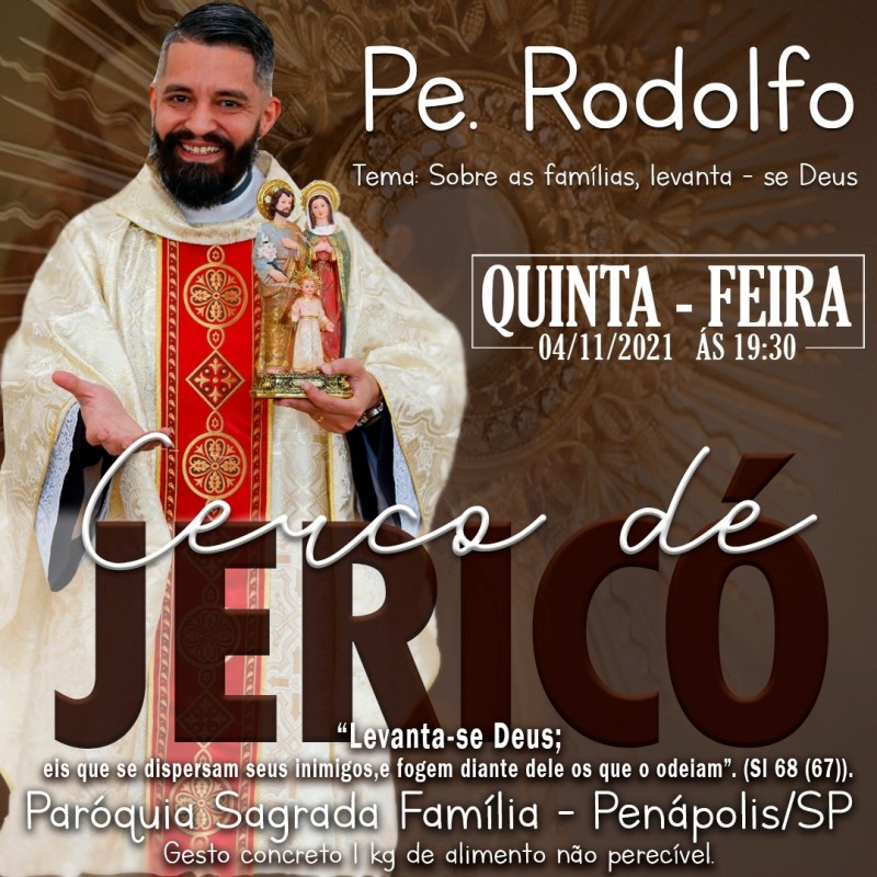 Paróquia Sagrada Família realiza Cerco de Jericó de 4 a 11 de novembro