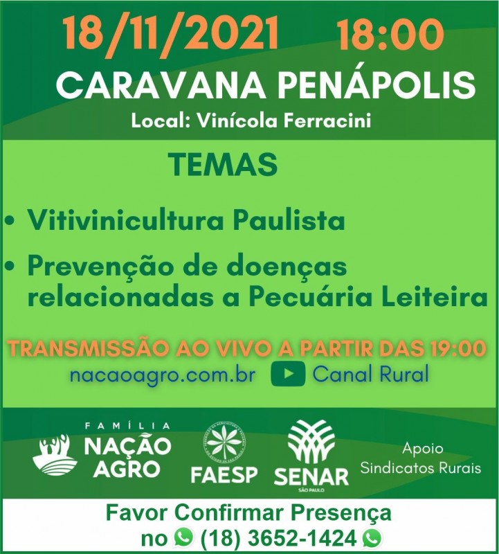 Caravana Penápolis do Canal Rural acontece hoje