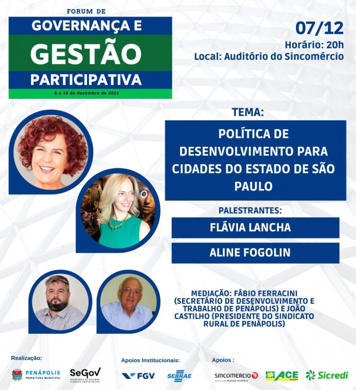 Prefeitura convida para Fórum de Governança e Gestão Participativa