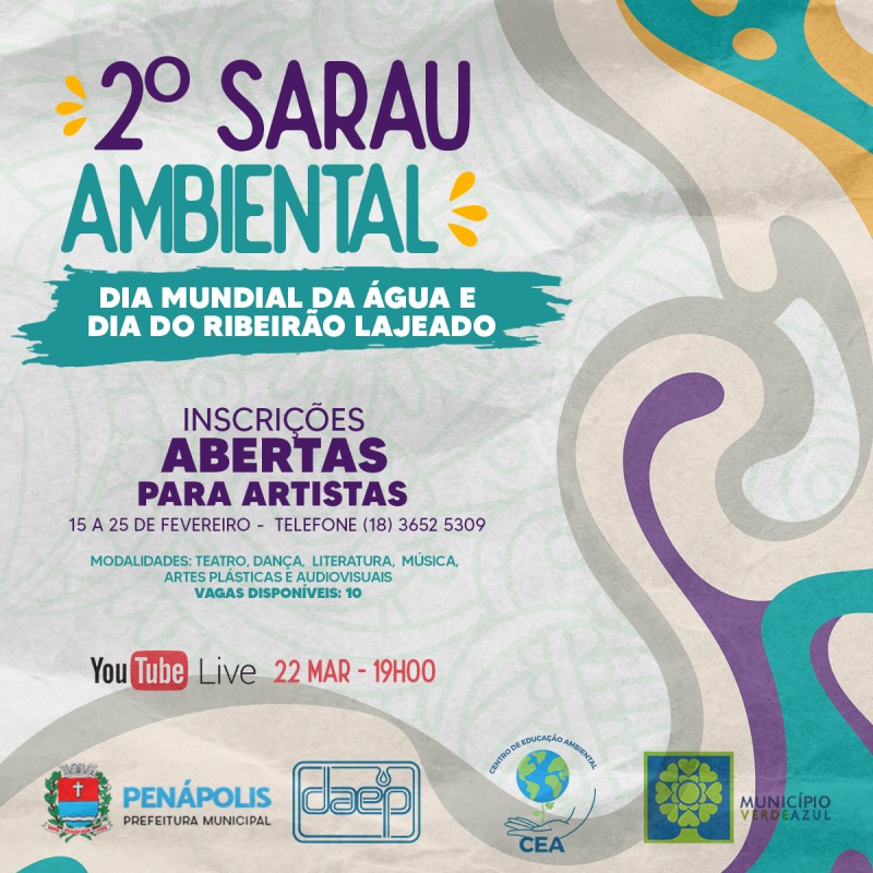 2º Sarau Ambiental abre inscrições para artistas penapolenses