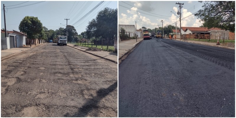 Caique acompanha recapeamento da avenida Frei Afonso de Louveira