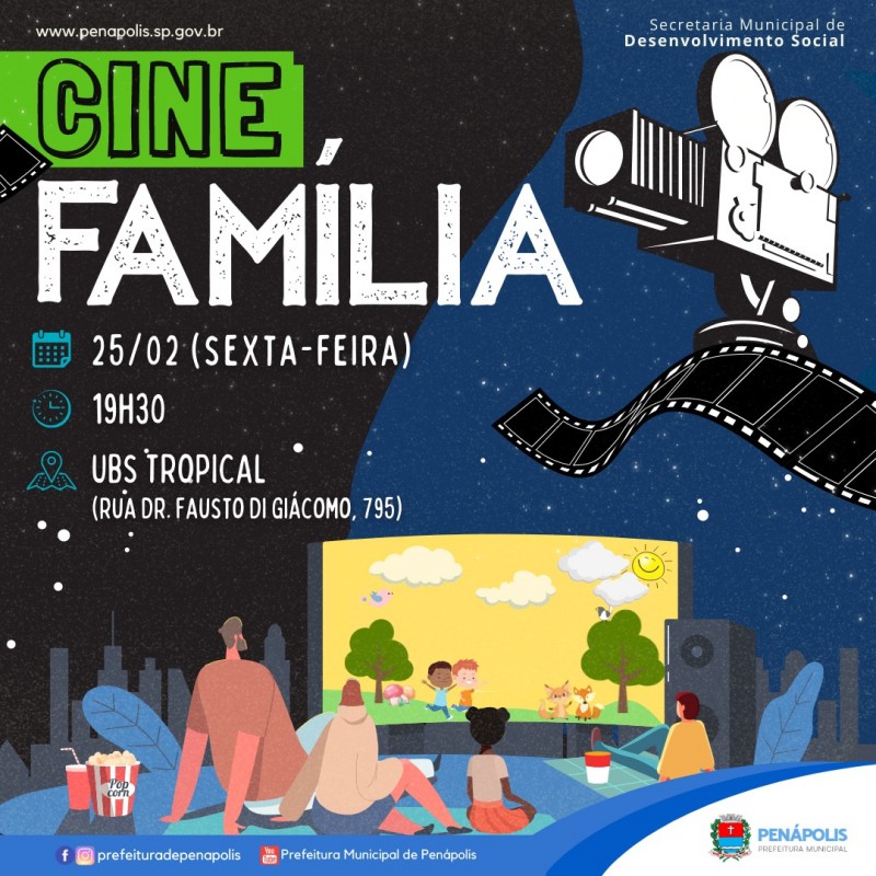 Projeto “Cine Família” percorrerá bairros de Penápolis durante todo o ano