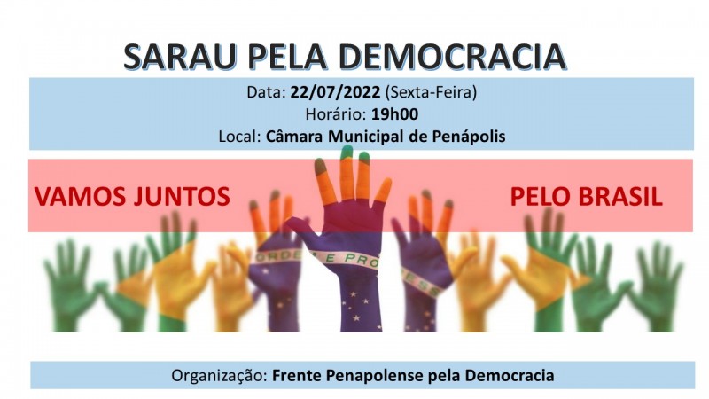 ‘Sarau pela Democracia’ somará cultura e debate sobre política nacional