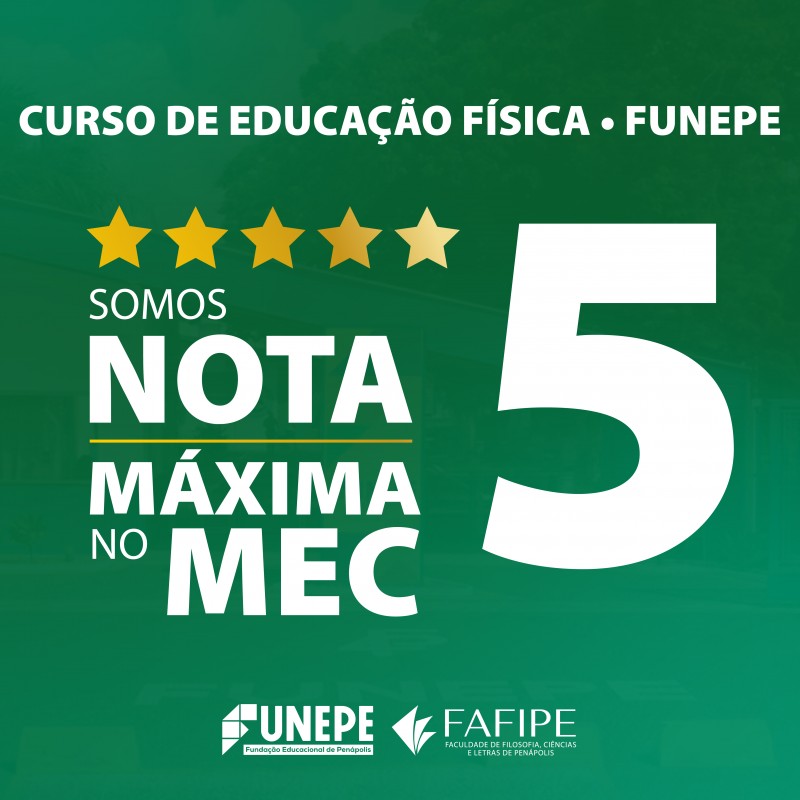 Curso de Educação Física da Fafipe/Funepe conquista nota máxima pelo MEC