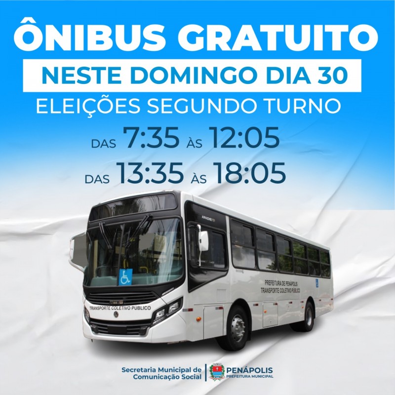 Penápolis terá ônibus gratuito para eleitores neste domingo