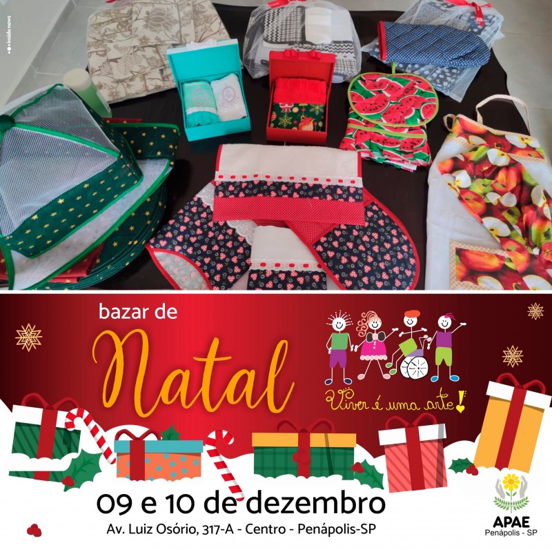 Apae de Penápolis promove ‘Bazar de Natal’ nesta sexta e sábado