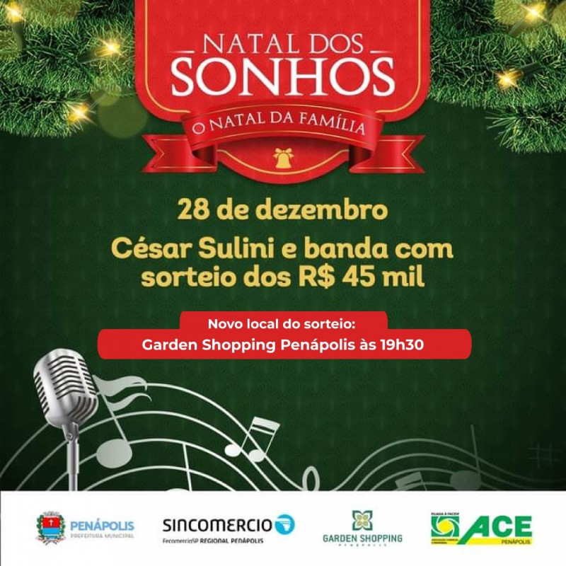 Sorteio da promoção de Natal será no Garden Shopping