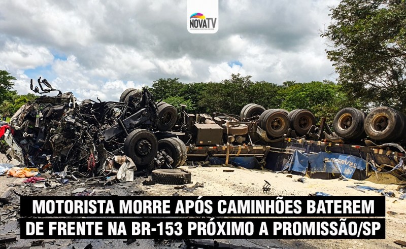 Carretas batem de frente na BR-153 entre Guaiçara e Promissão