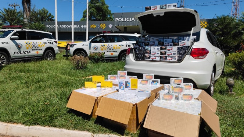 TOR prende homem transportando 610 celulares e cigarros do Paraguai