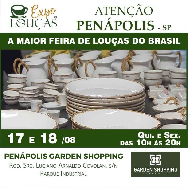 Penápolis Garden Shopping recebe ‘Expo Louças’ nos dias 17 e 18