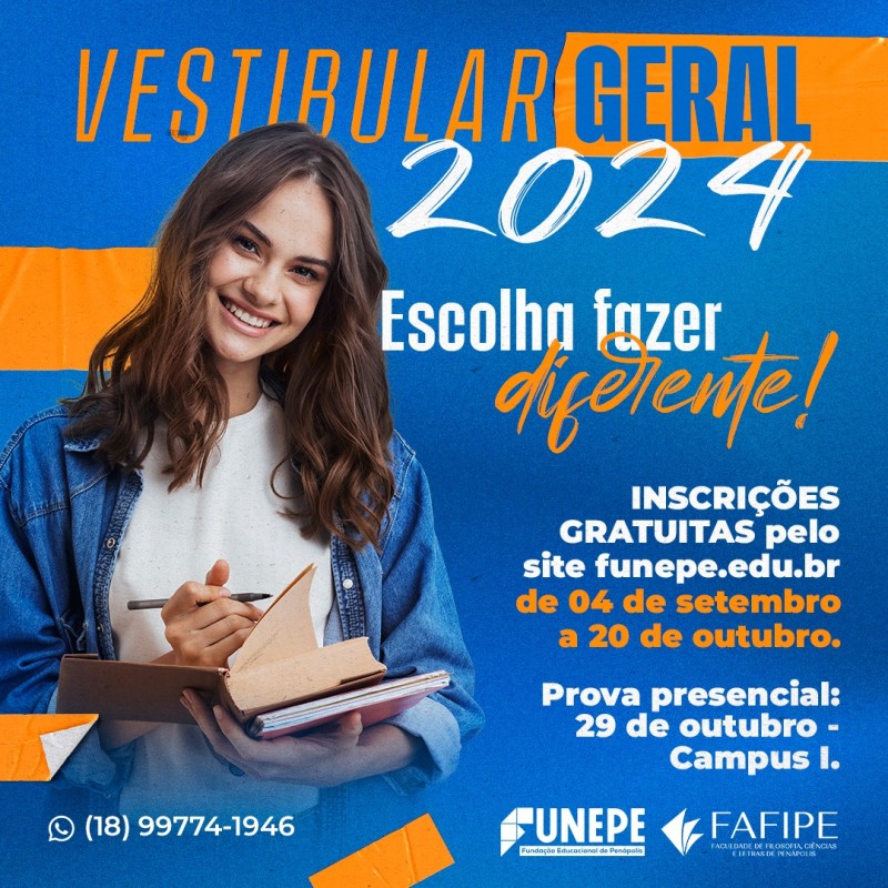 Vestibular 2024: Funepe anuncia inscrições abertas e gratuitas