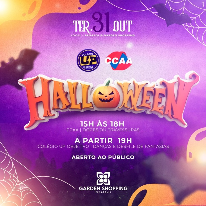 Garden Shopping, CCAA E Colégio UP Objetivo divulgam atividades do Halloween