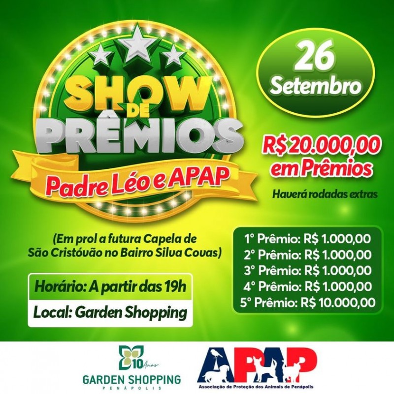 Show de Prêmios no Garden Shopping arrecada fundos para Capela de São Cristóvão