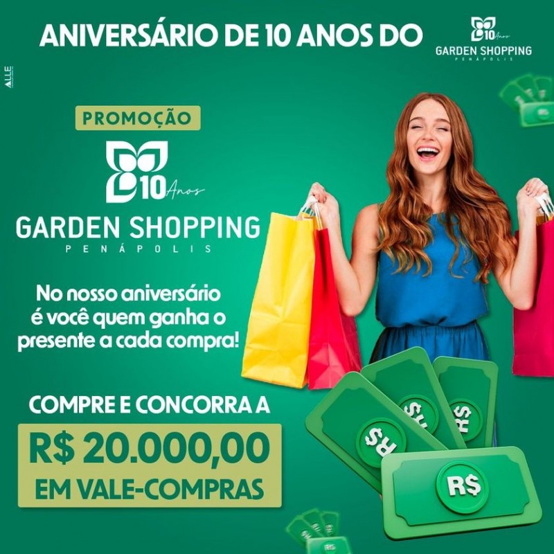 Garden Shopping celebra 10 anos com promoção de R$ 20 mil em vale-compras