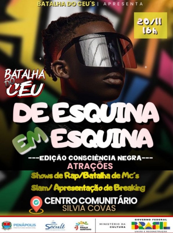 Hoje tem evento de Hip-Hop “De esquina em esquina” no Sílvia Covas