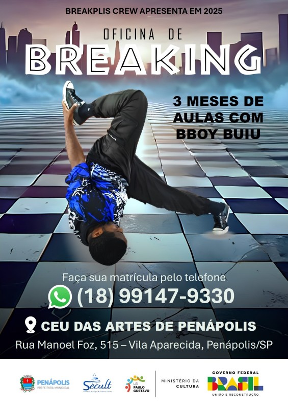 Abertas inscrições para Oficina de Breaking gratuita