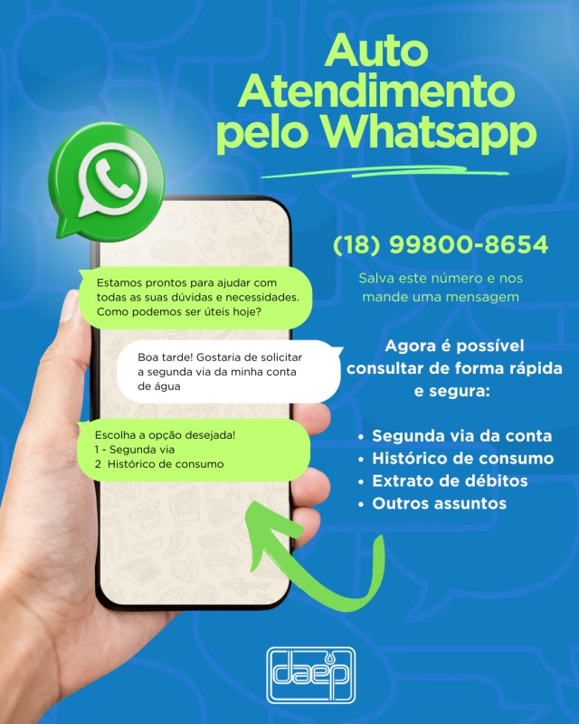 Daep lança atendimento automático via whatsapp