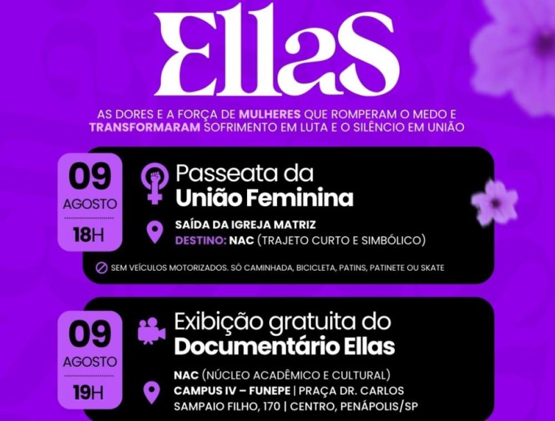 Penápolis recebe exibição gratuita do documentário ‘Ellas’