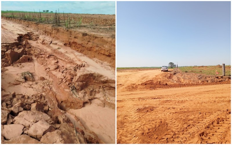 Obras recupera mais de 3 km de estrada no Barro Preto e Paraguai
