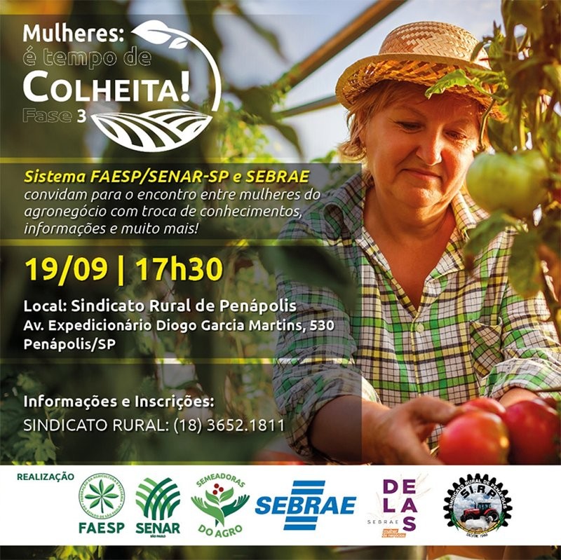 Penápolis recebe na próxima sexta-feira o evento "Mulheres: é tempo de Colheita!"