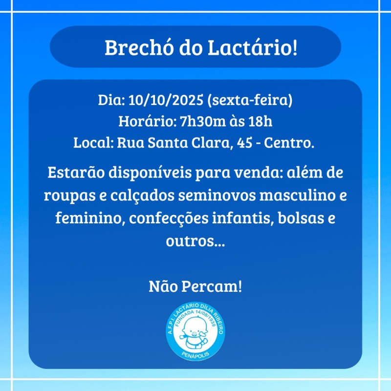 Lactário promove novo brechó beneficente