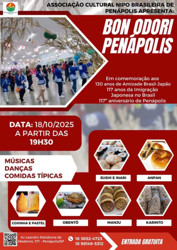 Bon Odori 2025 celebra cultura japonesa em Penápolis neste sábado (18)